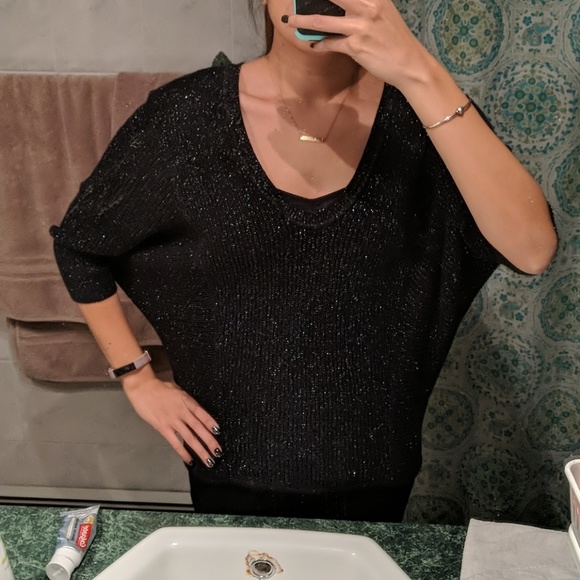 Express Deep v scoop neck sparkly sweater - Picture 4 of 4